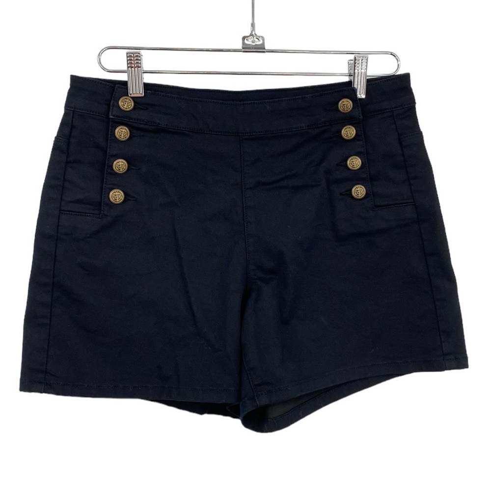 Blackheart Shorts Womens Size 9 Navy Nautical Button Curvy Sailor‎ ModCloth